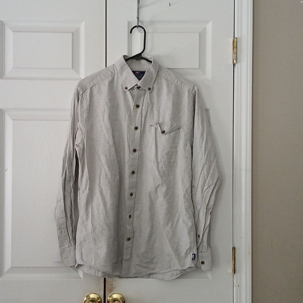 Vineyard Vine light gray button down slim fit crosby shirt  Sz M EUC